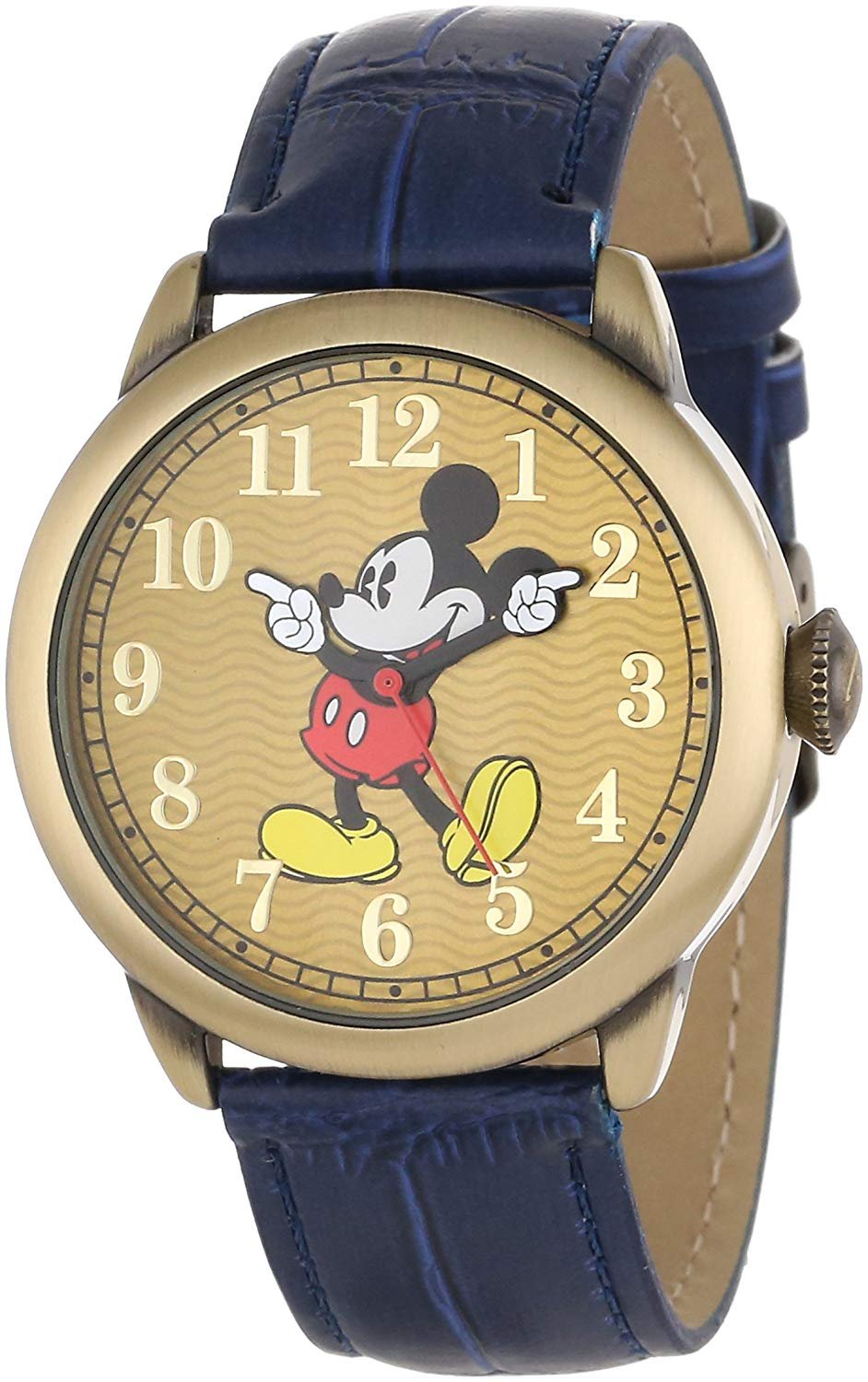 Model: Classic Style Disney Mickey Mouse Watch in Gold with Navy Strap