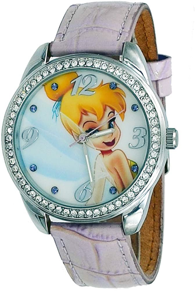 Model: Disney Tinkerbell Crystal Accented Analog Watch with Pink Strap